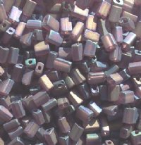 50g 5x4x2mm Transparent Matte Iris Amethyst Tile Beads